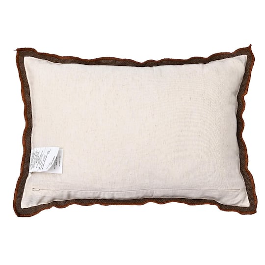 20" x 14" Brown Lumbar Pillow with Orange Trim by Ashland®